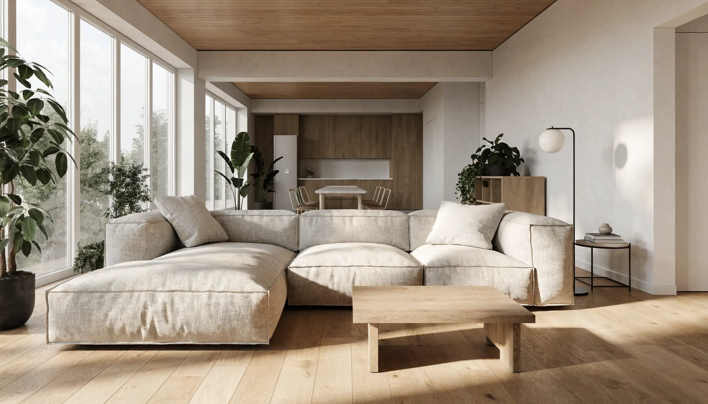 A redecorated living room render